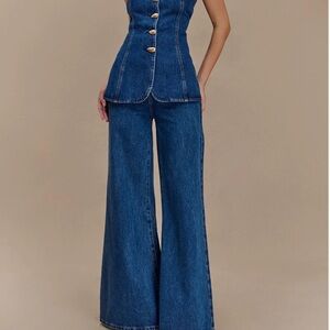 Meshki Blue Flare & Wide Leg Jeans